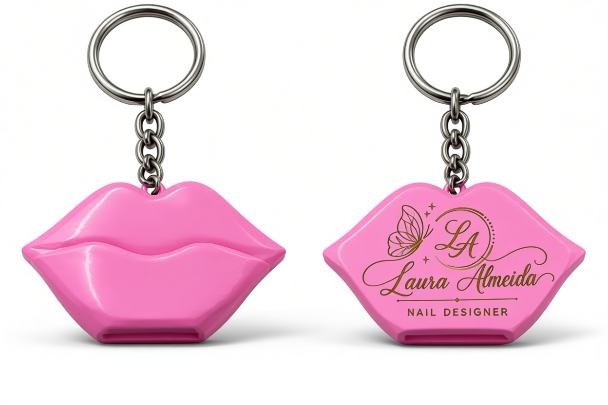 Pink Lips Keychain free 3D printable STL