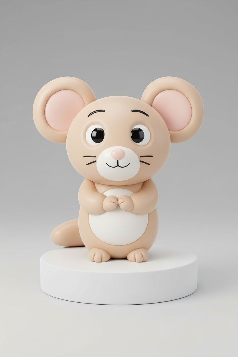 Cute Cartoon Mouse Figure free 3D printable STL