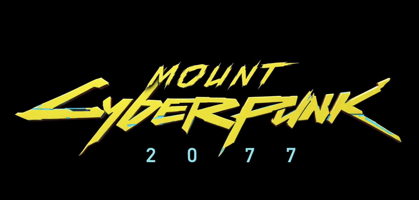 Mount Cyberpunk Logo Sculpture free 3D printable STL