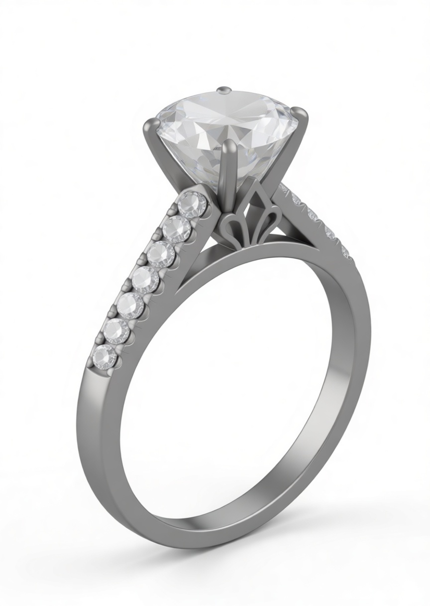 Diamond Engagement Ring free 3D printable STL