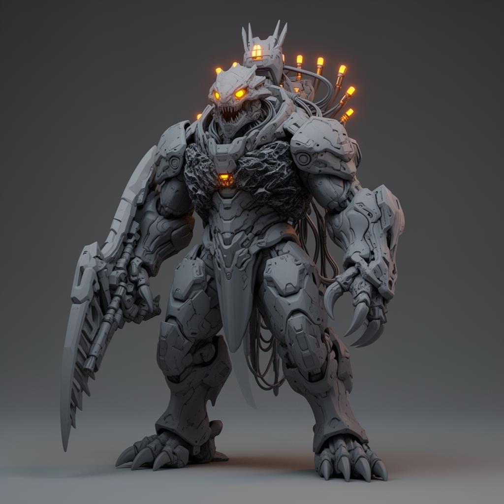 Chrome Tyrant Guard Figurine free 3D printable STL