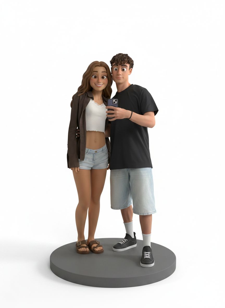 Young Couple Figurine free 3D printable STL