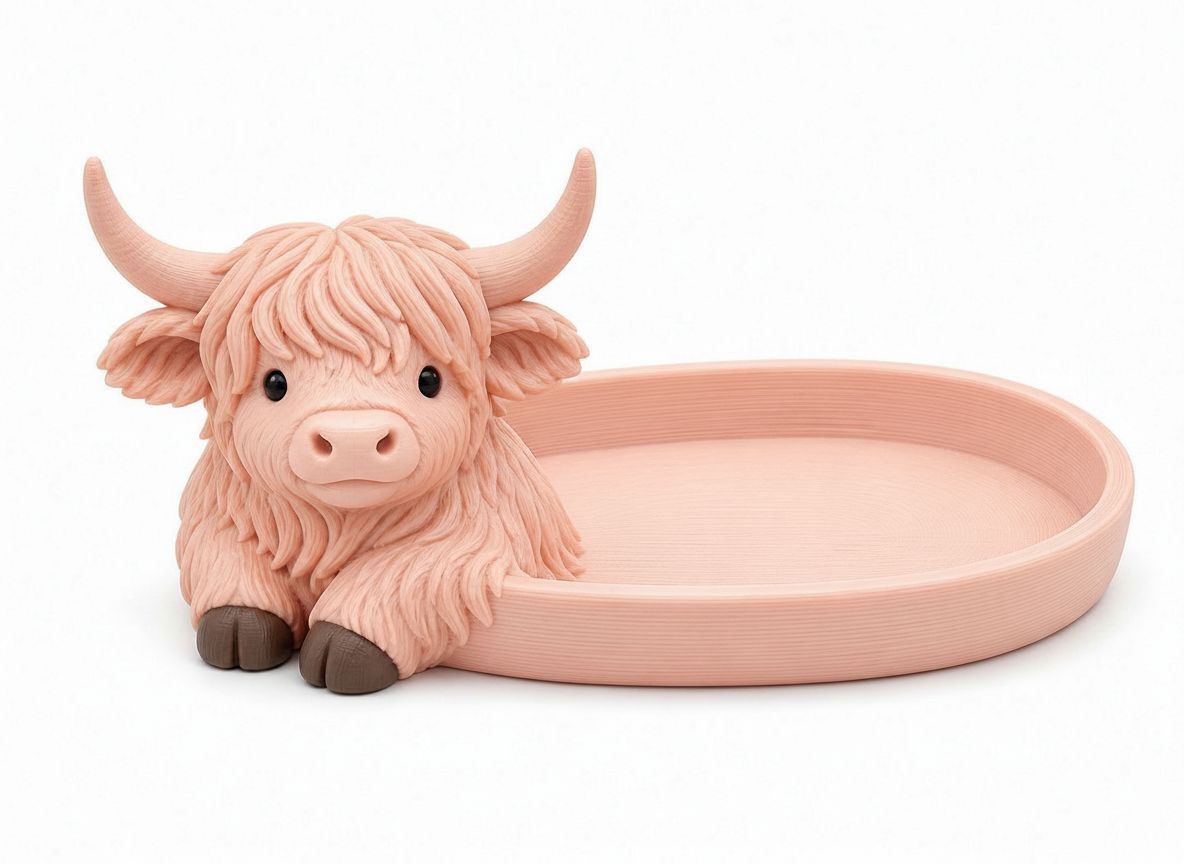 Highland Cow Tray free 3D printable STL