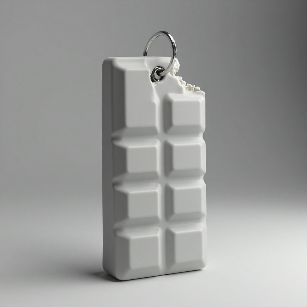 Bitten Chocolate Bar Keychain free 3D printable STL