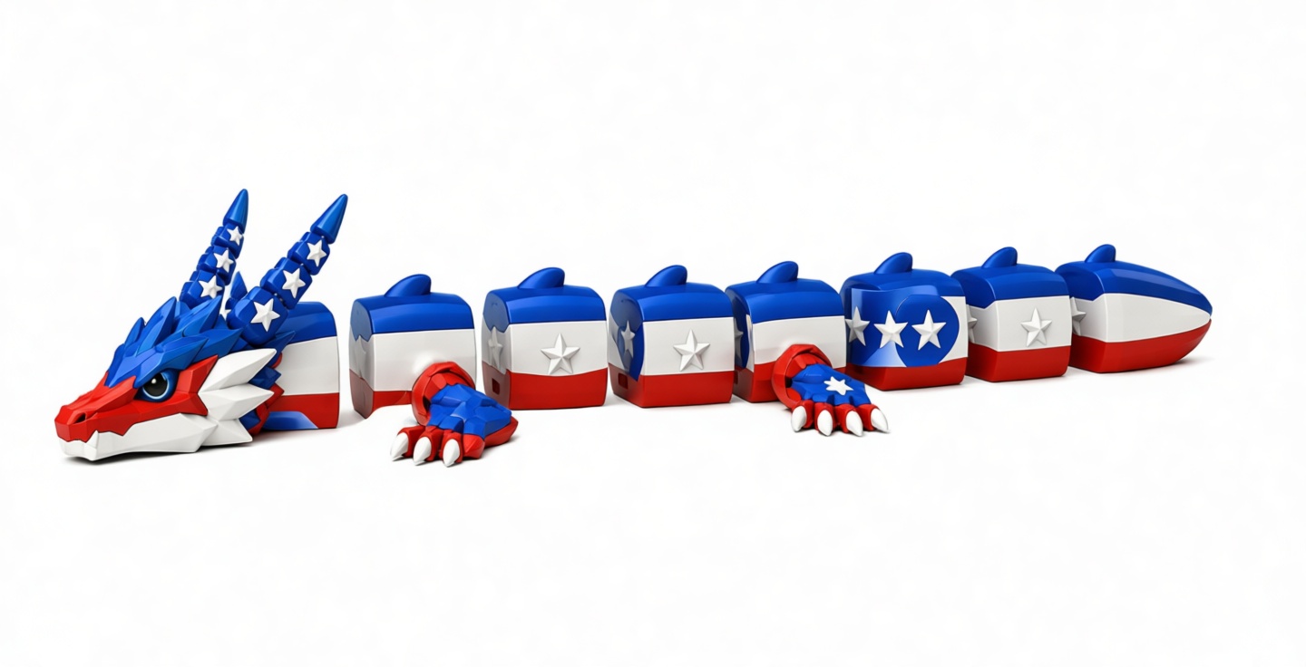 Patriotic Dragon Figurine free 3D printable STL