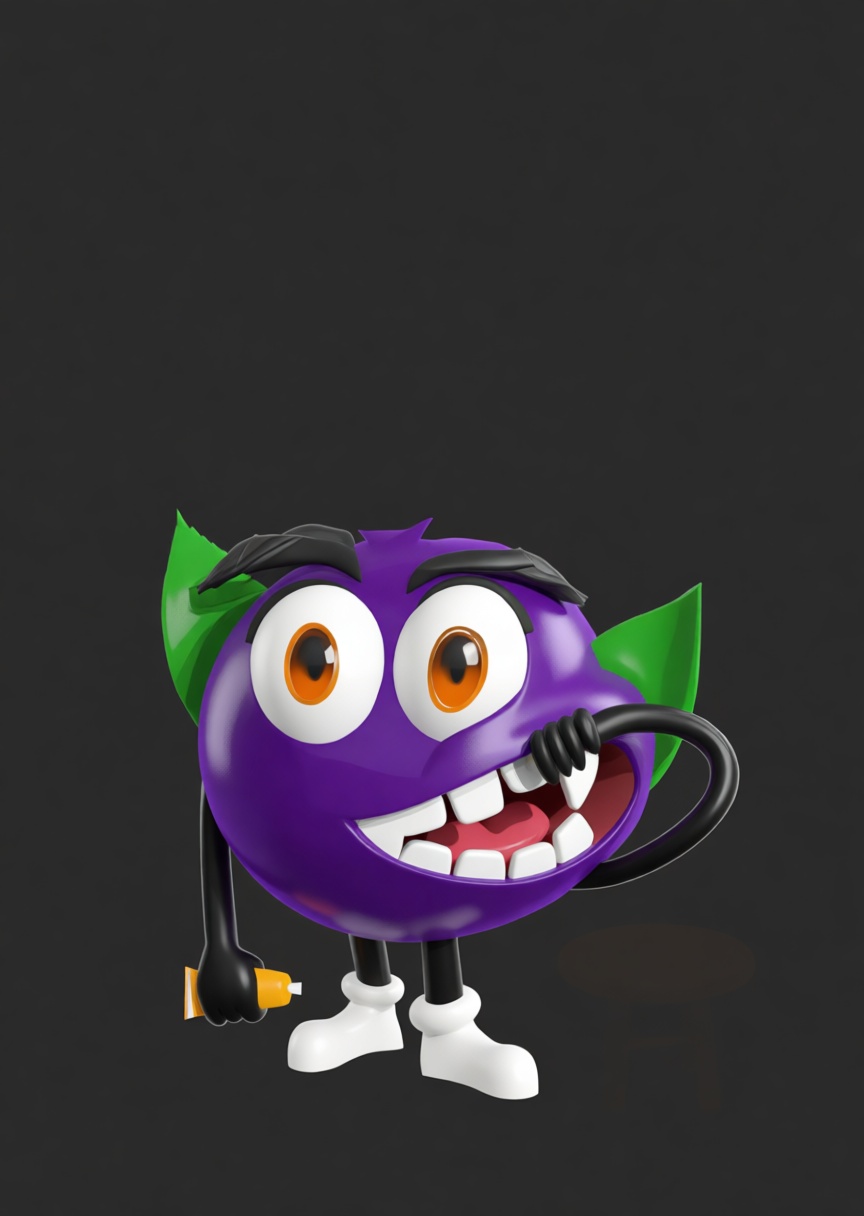 Grape Cartoon Figurine free 3D printable STL