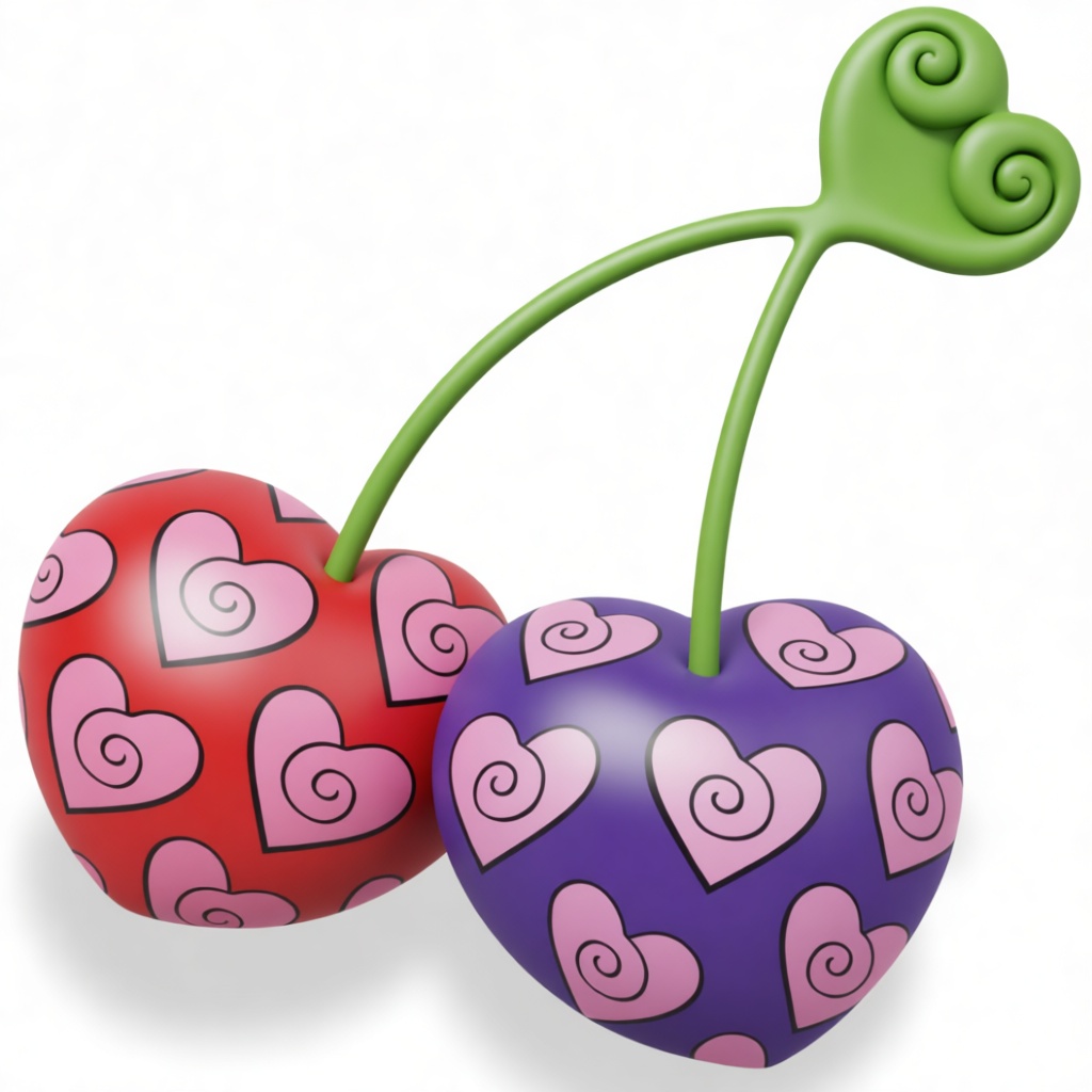 Heart Pattern Cherry Figurine free 3D printable STL