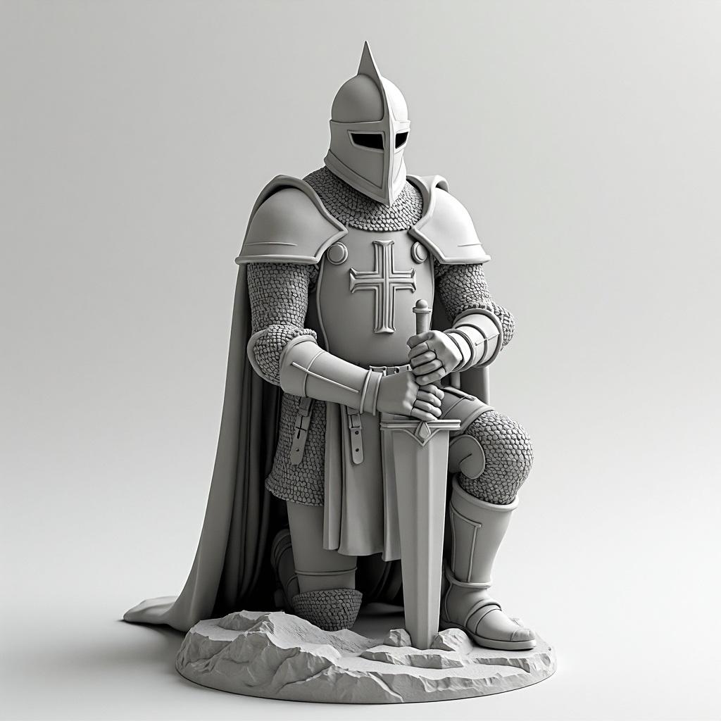 Templar Knight Figurine free 3D printable STL