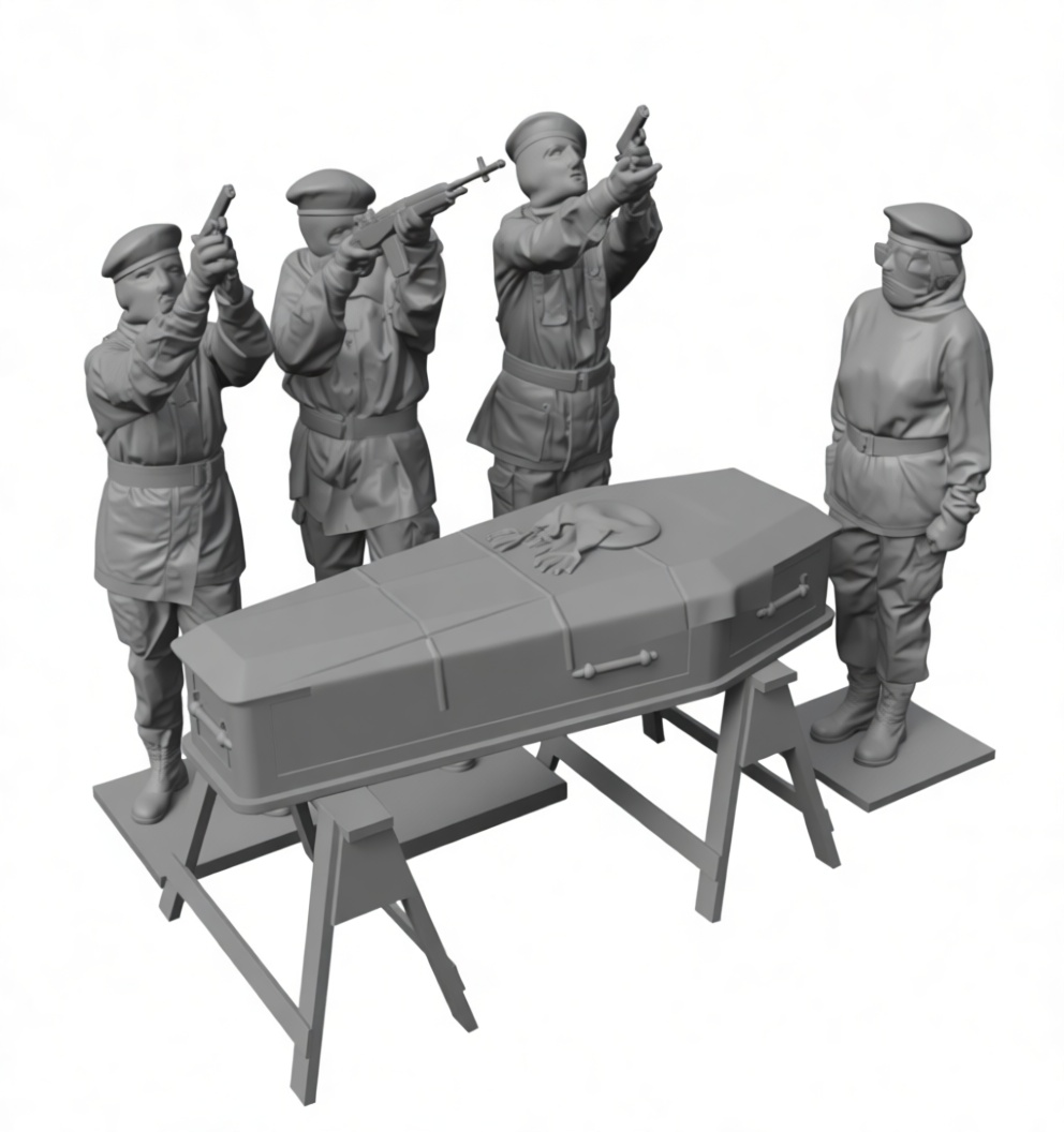 WWII Soviet Funeral Scene Miniature free 3D printable STL