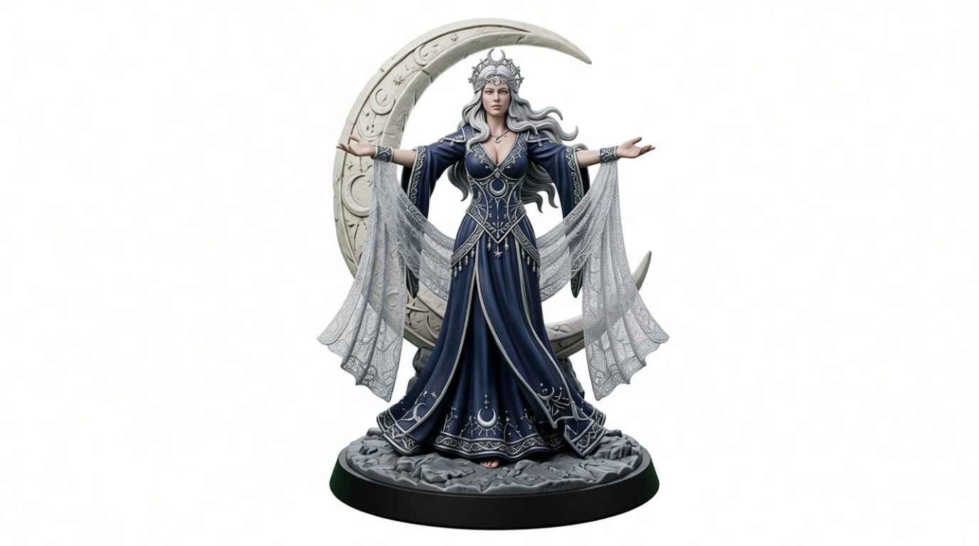 Moon Goddess Figurine free 3D printable STL
