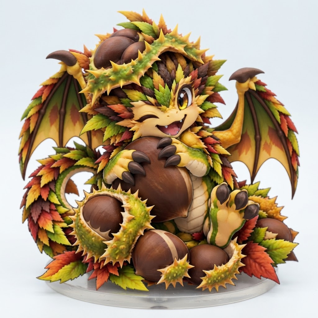 Autumn Leaf Dragon Figurine free 3D printable STL