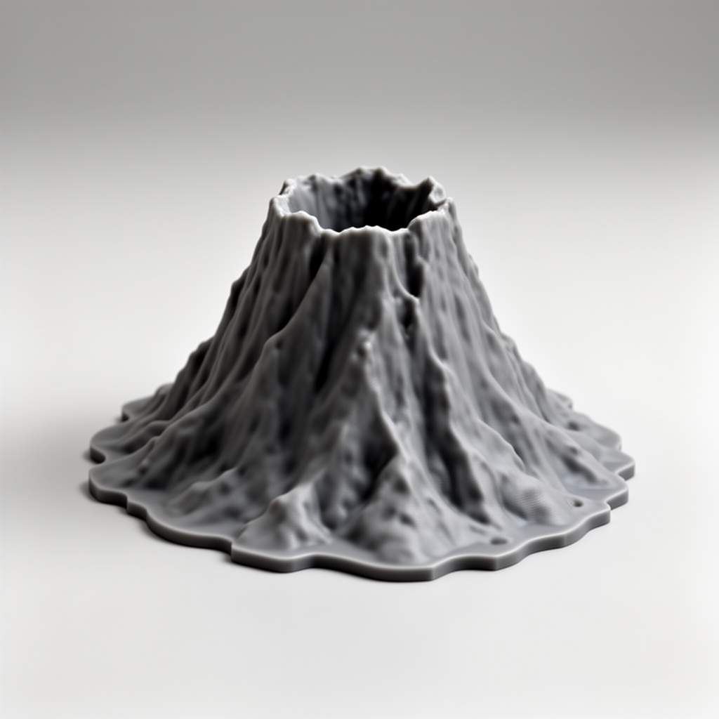 Hallow Volcano Sculpture free 3D printable STL