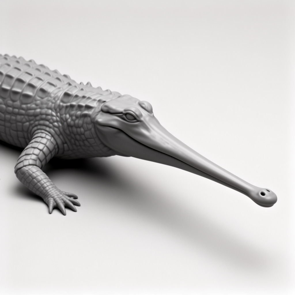 Gharial Crocodile Figurine free 3D printable STL