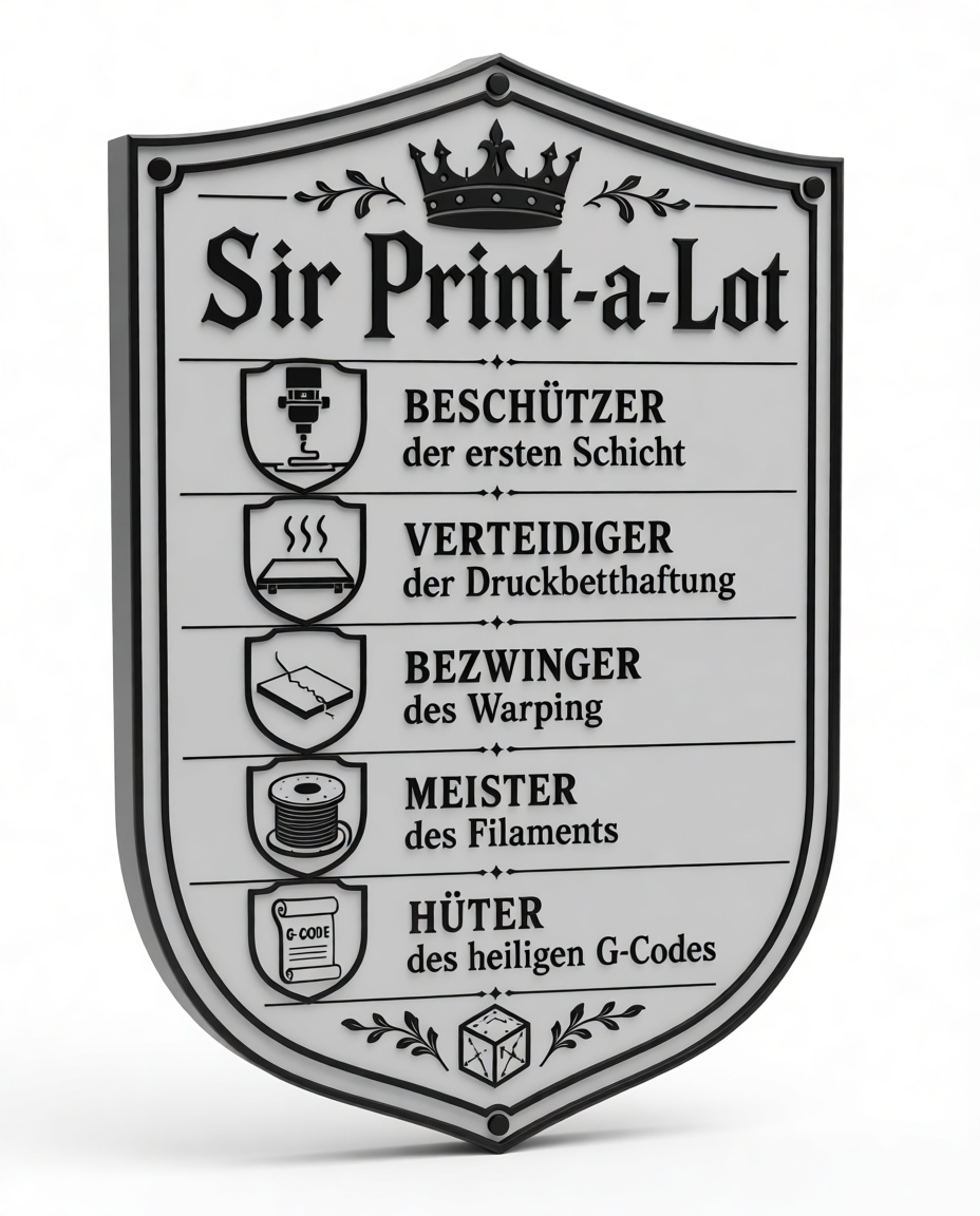 Sir Print-a-Lot Shield Plaque free 3D printable STL