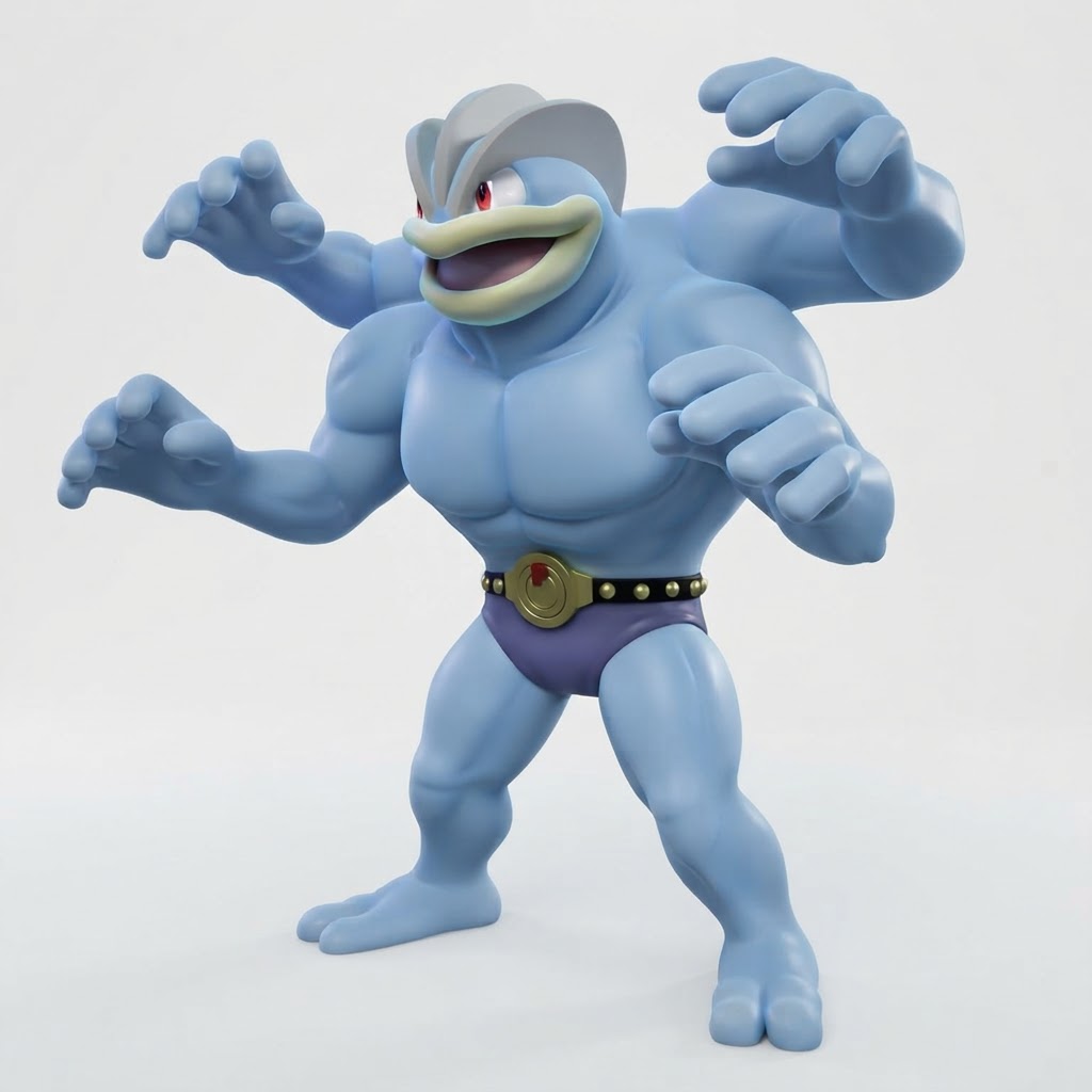 Machamp Figure free 3D printable STL