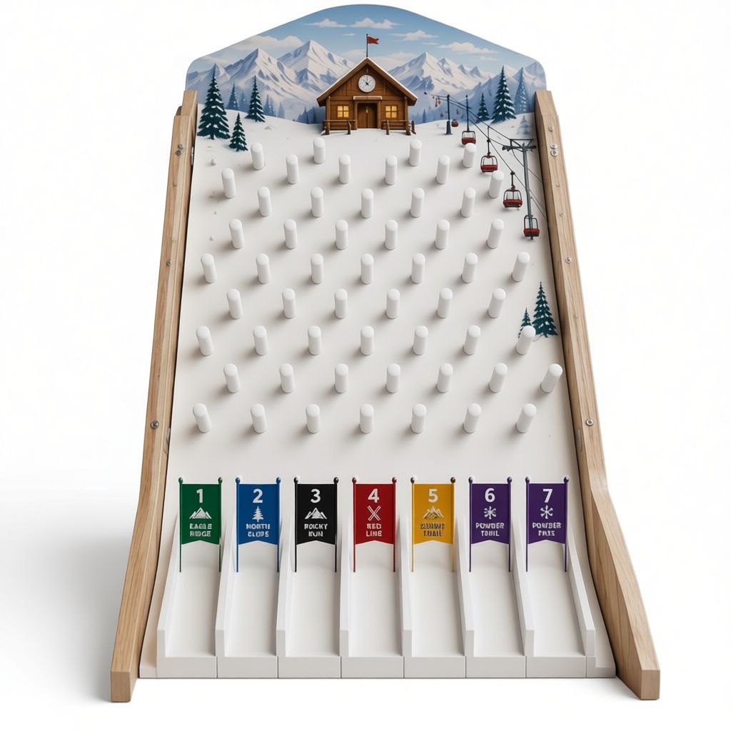 Ski Slope Plinko Game free 3D printable STL