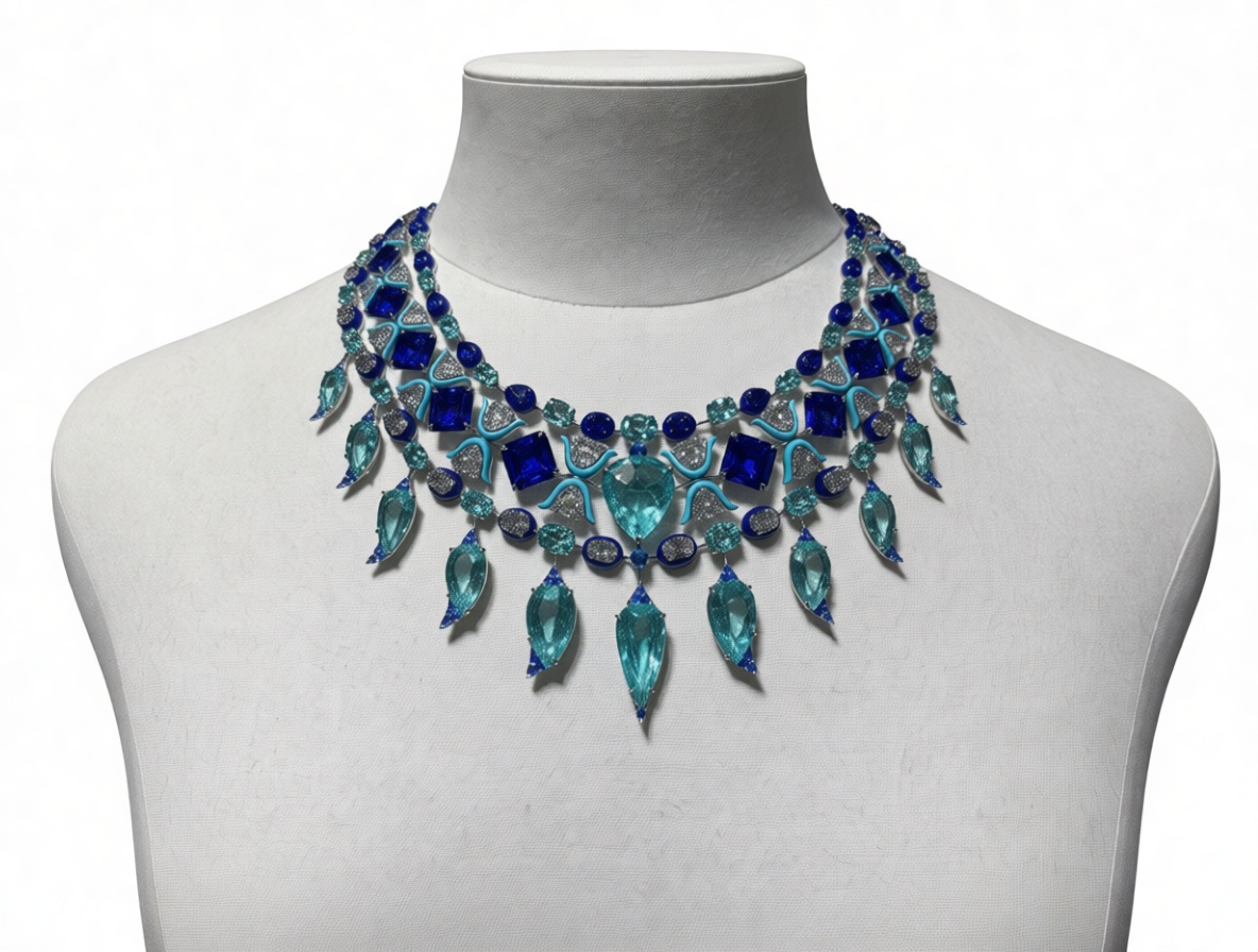 Gemstone Necklace Model free 3D printable STL