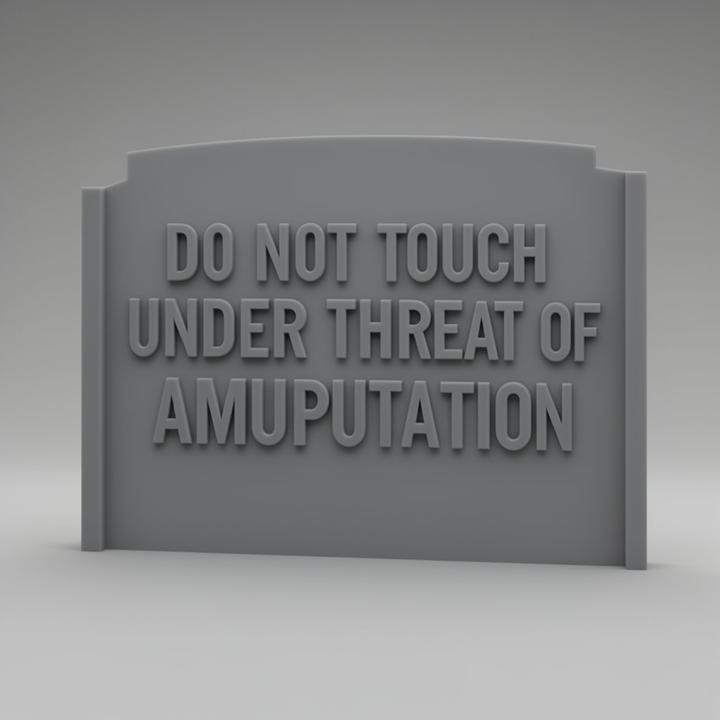 Do Not Touch Sign free 3D printable STL