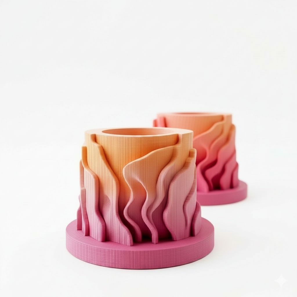 Abstract Flame Candle Holder free 3D printable STL