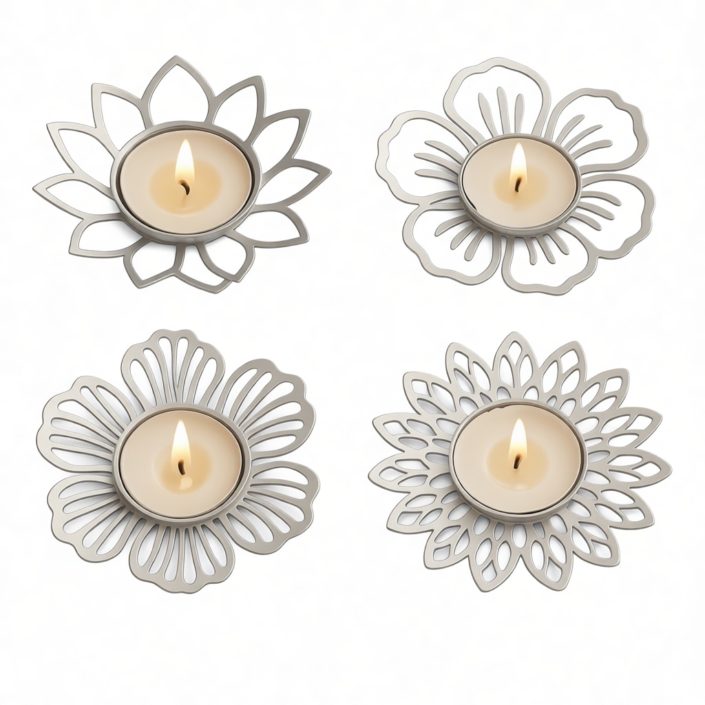Floral Candle Holder Set free 3D printable STL