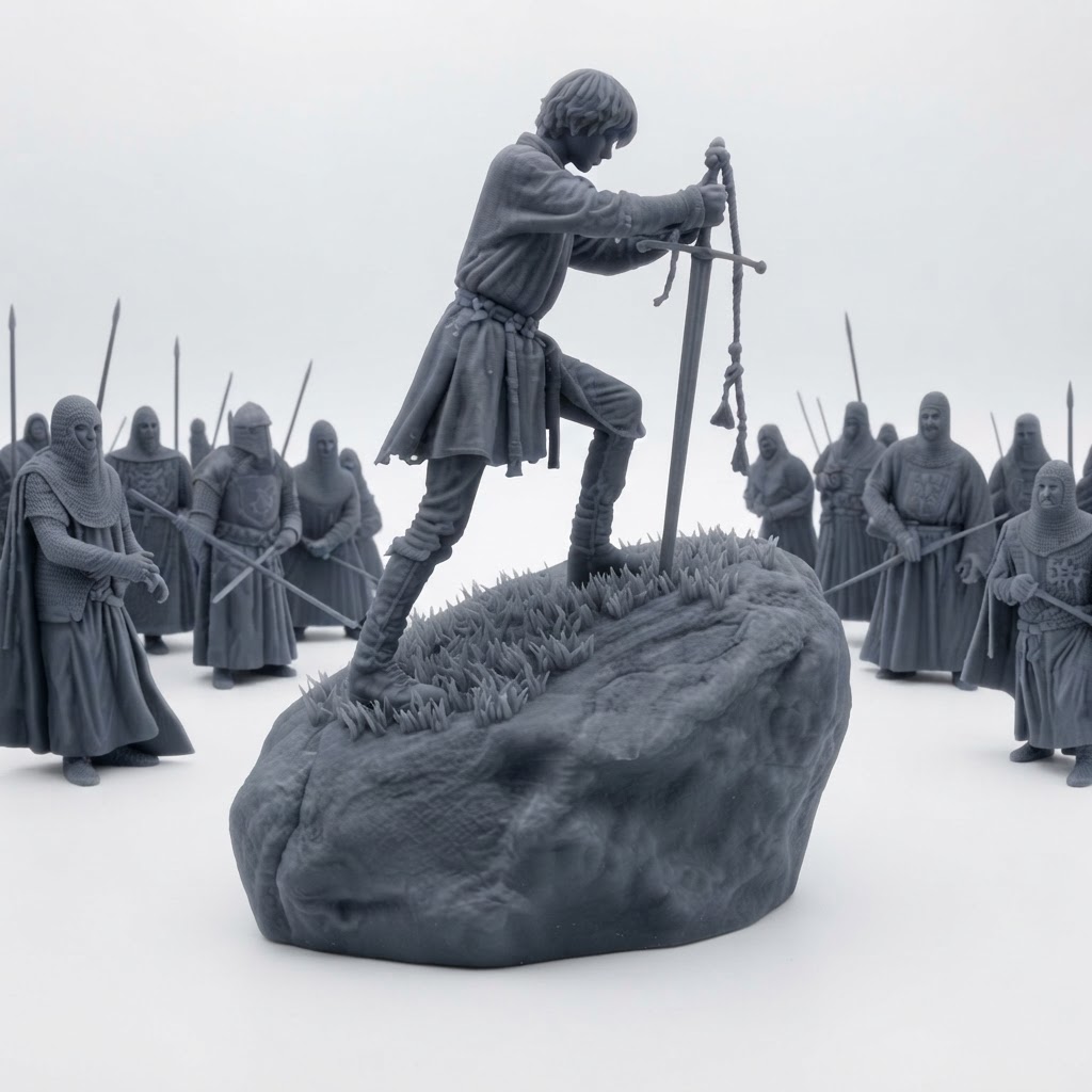 Arthur Excalibur Figurine free 3D printable STL