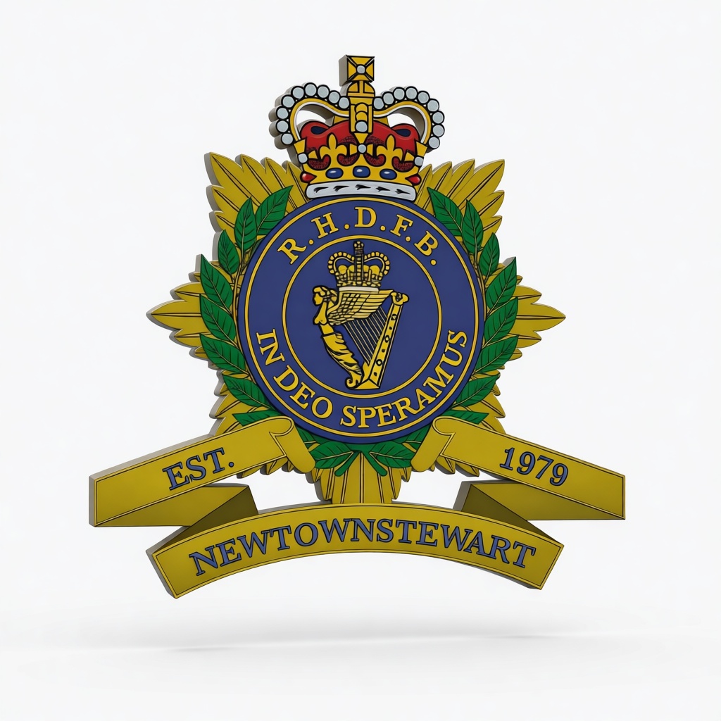 Newtownstewart Fire Brigade Emblem free 3D printable STL