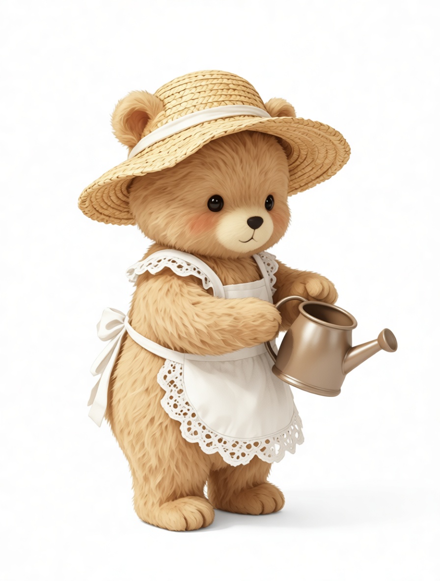 Teddy Bear Gardener Figurine free 3D printable STL