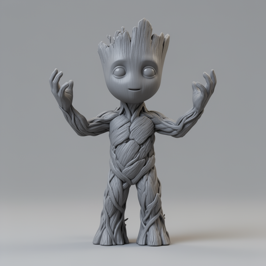 Groot Figurine Arms Raised free 3D printable STL