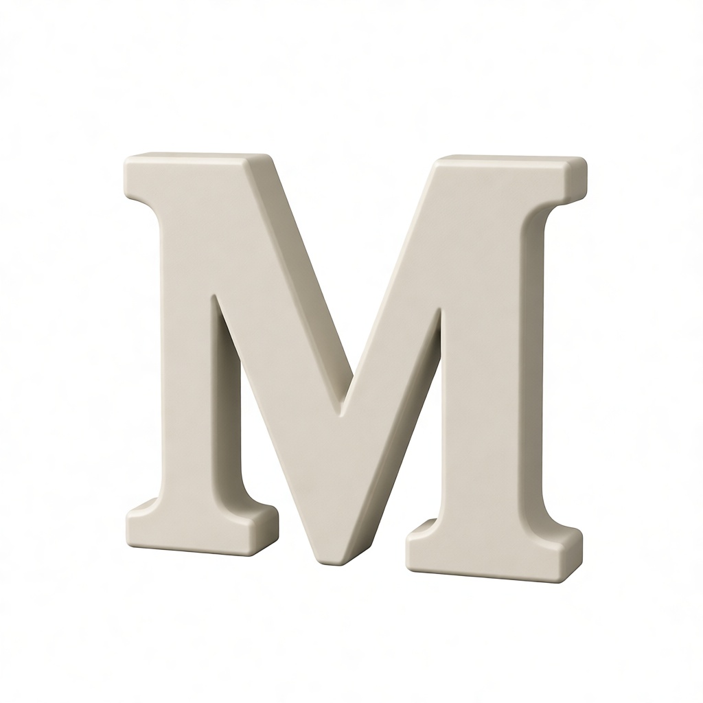 Letter M Sculpture free 3D printable STL