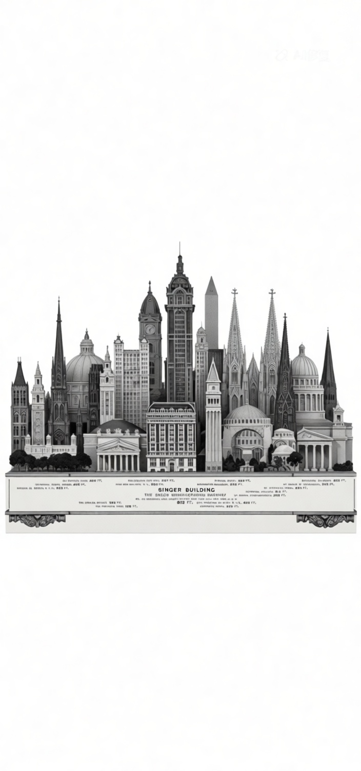 Singer Building Skyline Model free 3D printable STL
