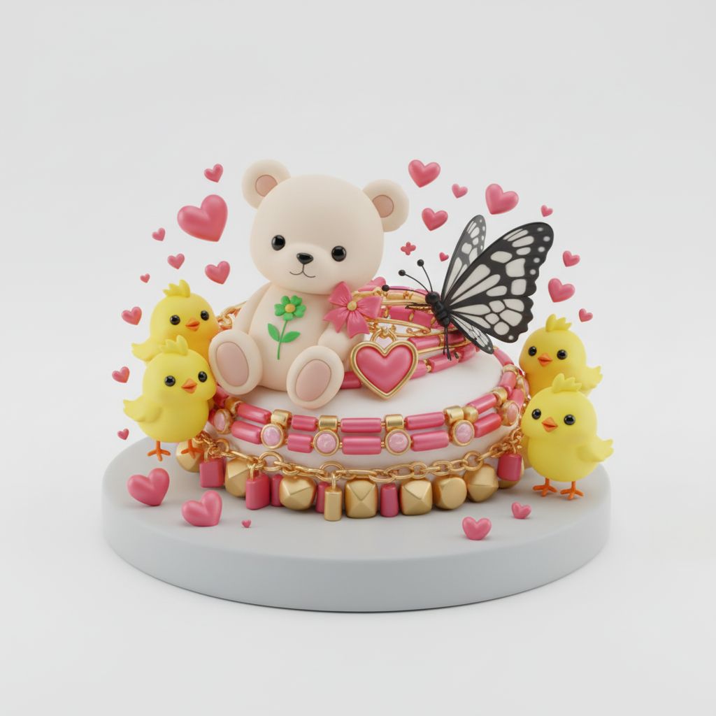 Cute Bear and Chicks Figurine free 3D printable STL