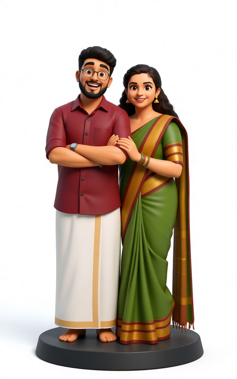 South Indian Couple Figurine free 3D printable STL