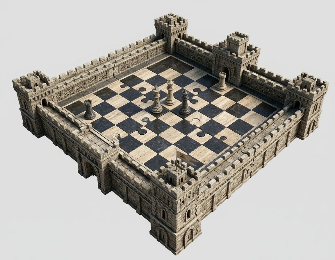 Castle Chessboard Model free 3D printable STL