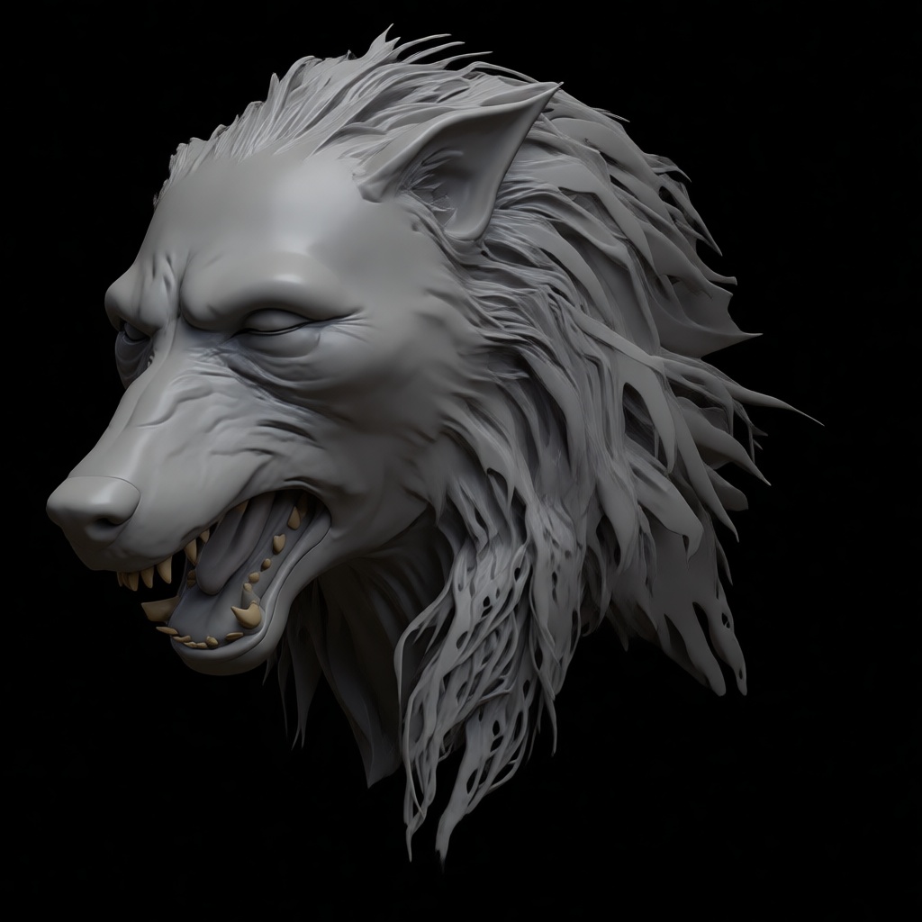 Werewolf Head Bust free 3D printable STL