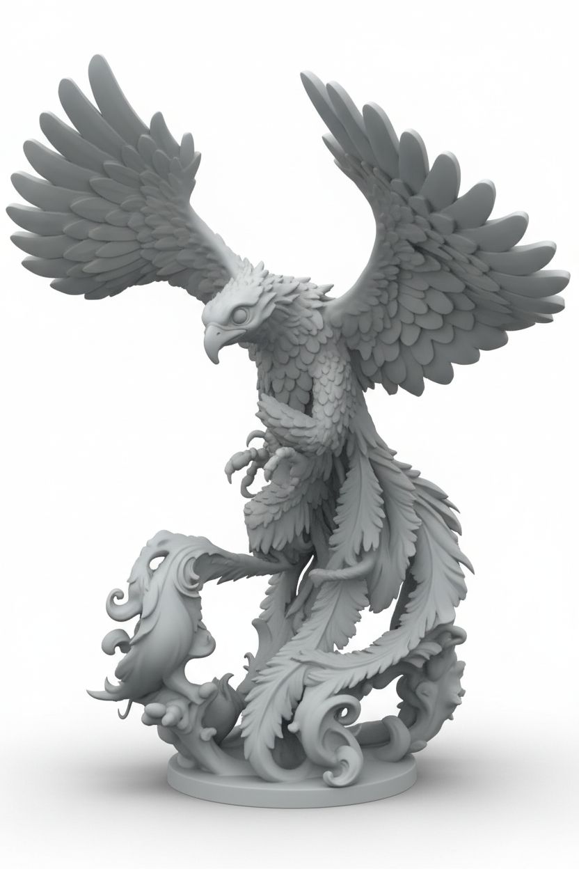 Majestic Griffon Sculpture free 3D printable STL