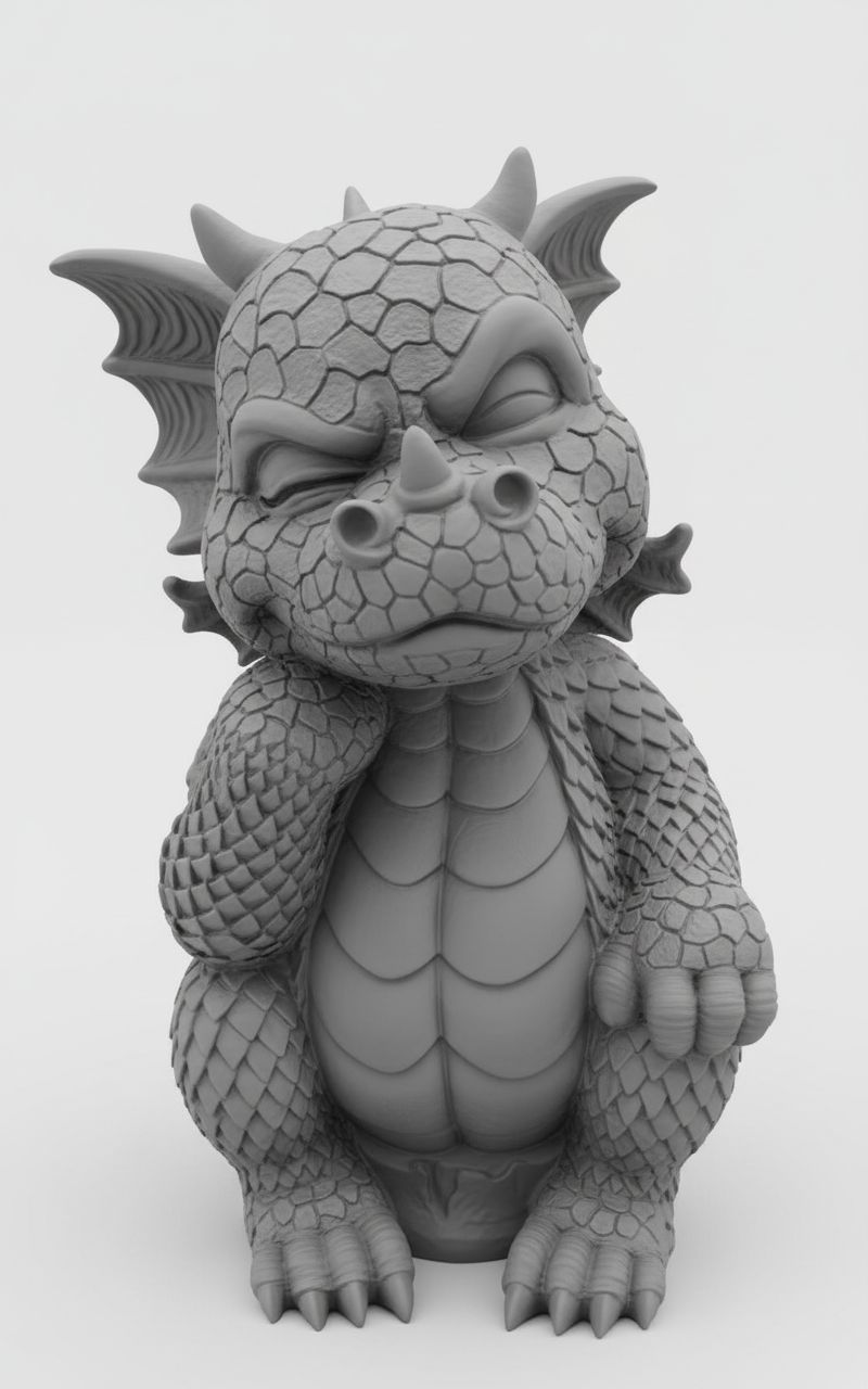 Cute Baby Dragon Figurine free 3D printable STL