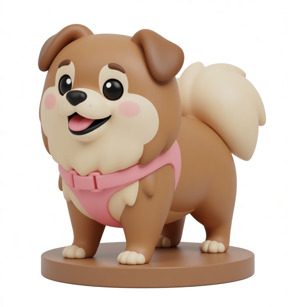 Pomeranian Dog Figurine free 3D printable STL
