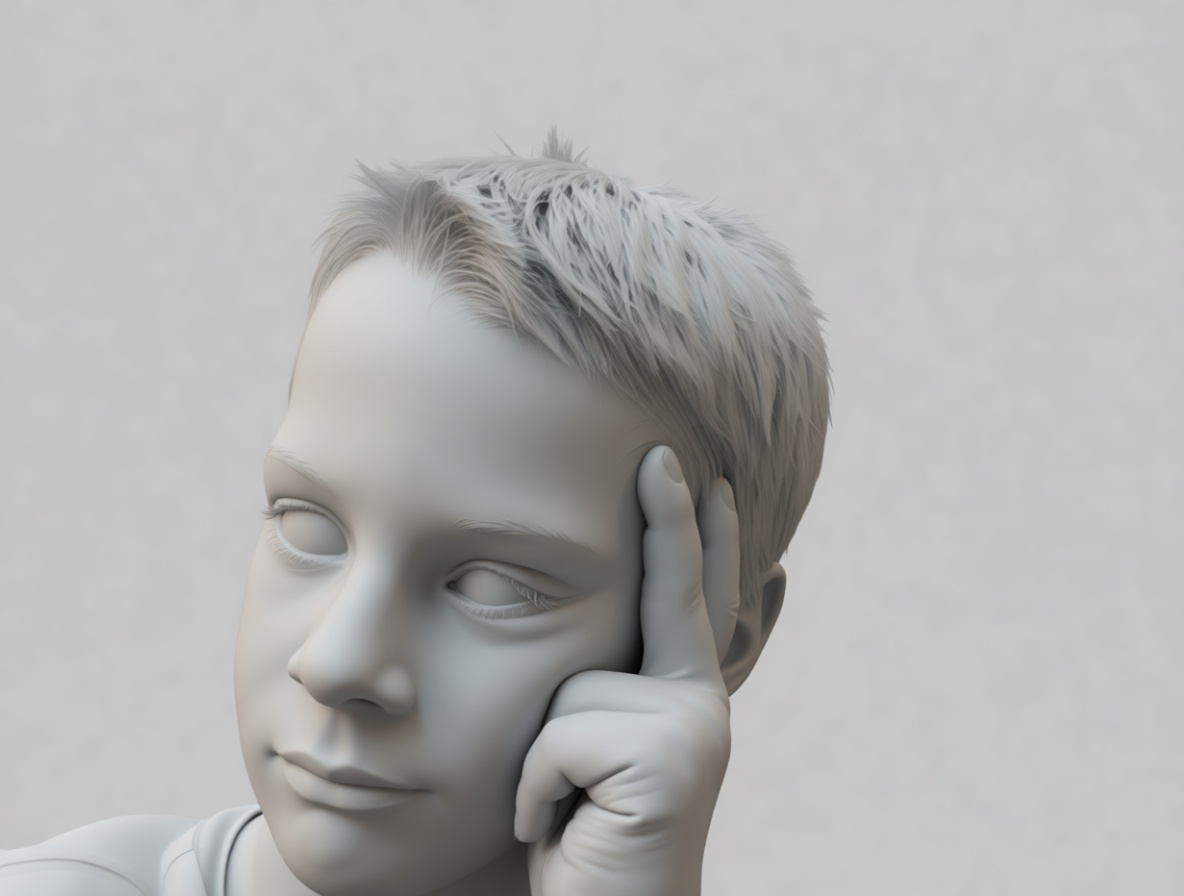 Thinking Boy Bust free 3D printable STL