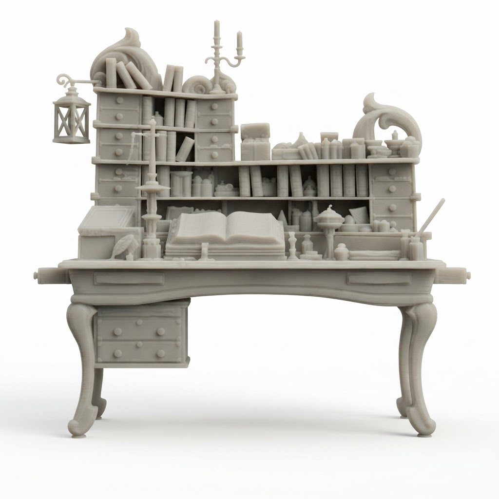 Victorian Alchemist Desk free 3D printable STL
