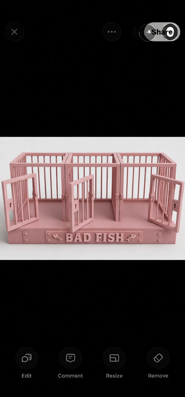 Bad Fish Cage Model free 3D printable STL