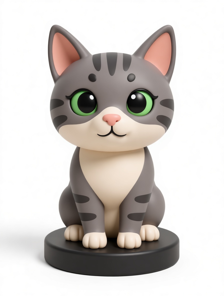 Gray Tabby Cat Figurine free 3D printable STL
