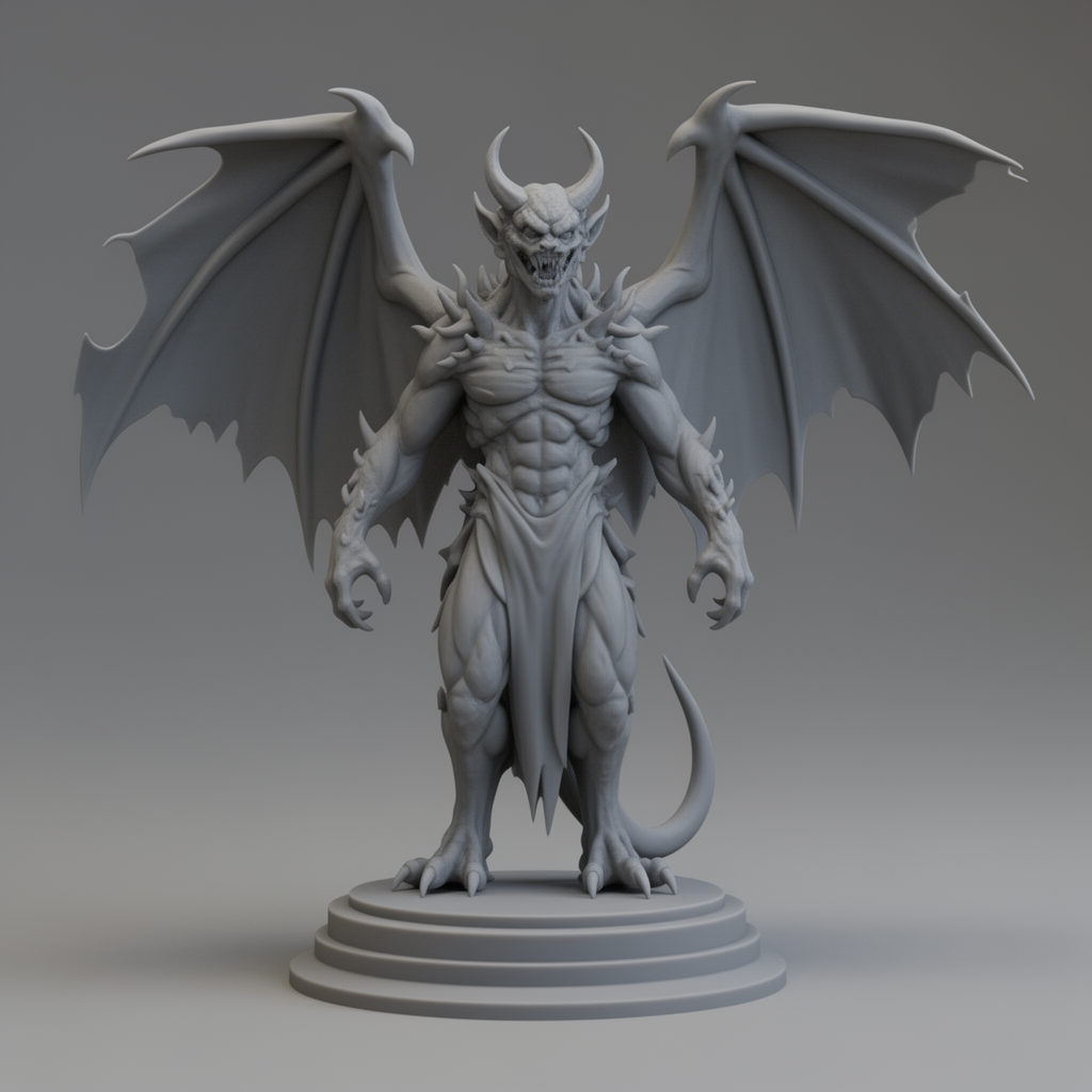 Winged Devil Figurine free 3D printable STL