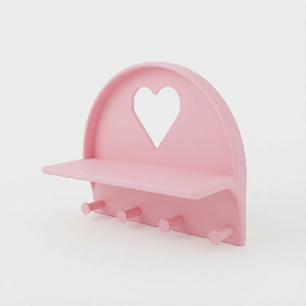 Heart Cutout Wall Shelf free 3D printable STL