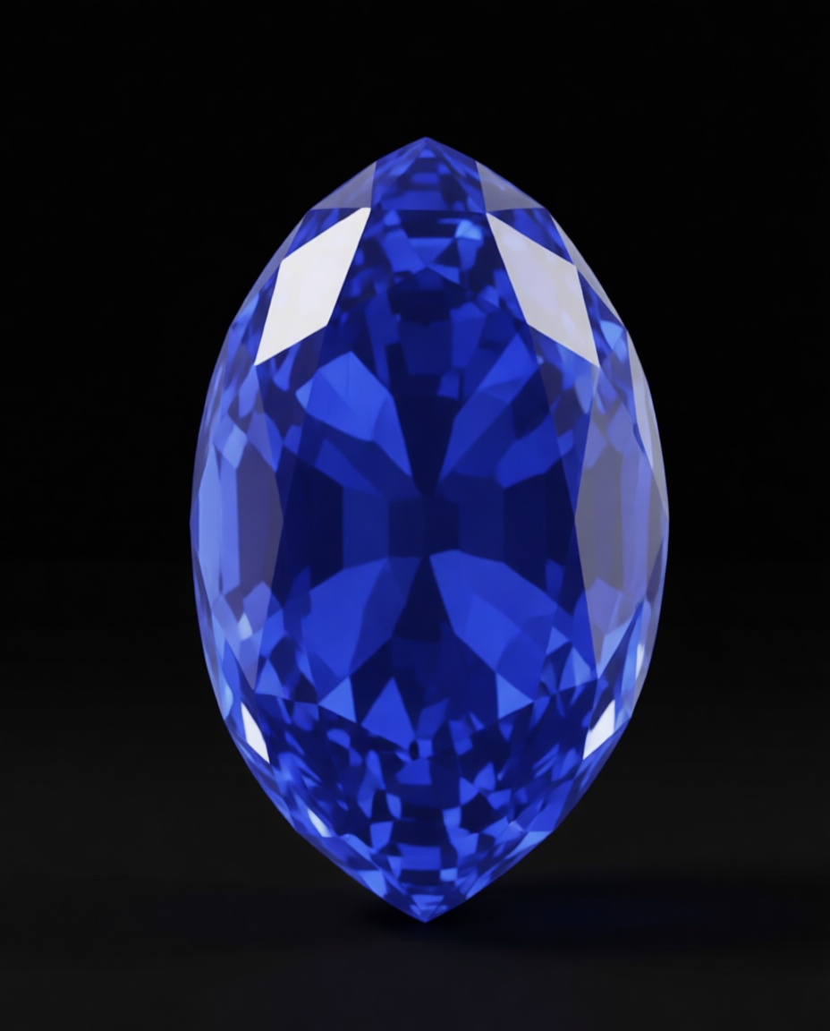 Blue Sapphire Gemstone Model free 3D printable STL