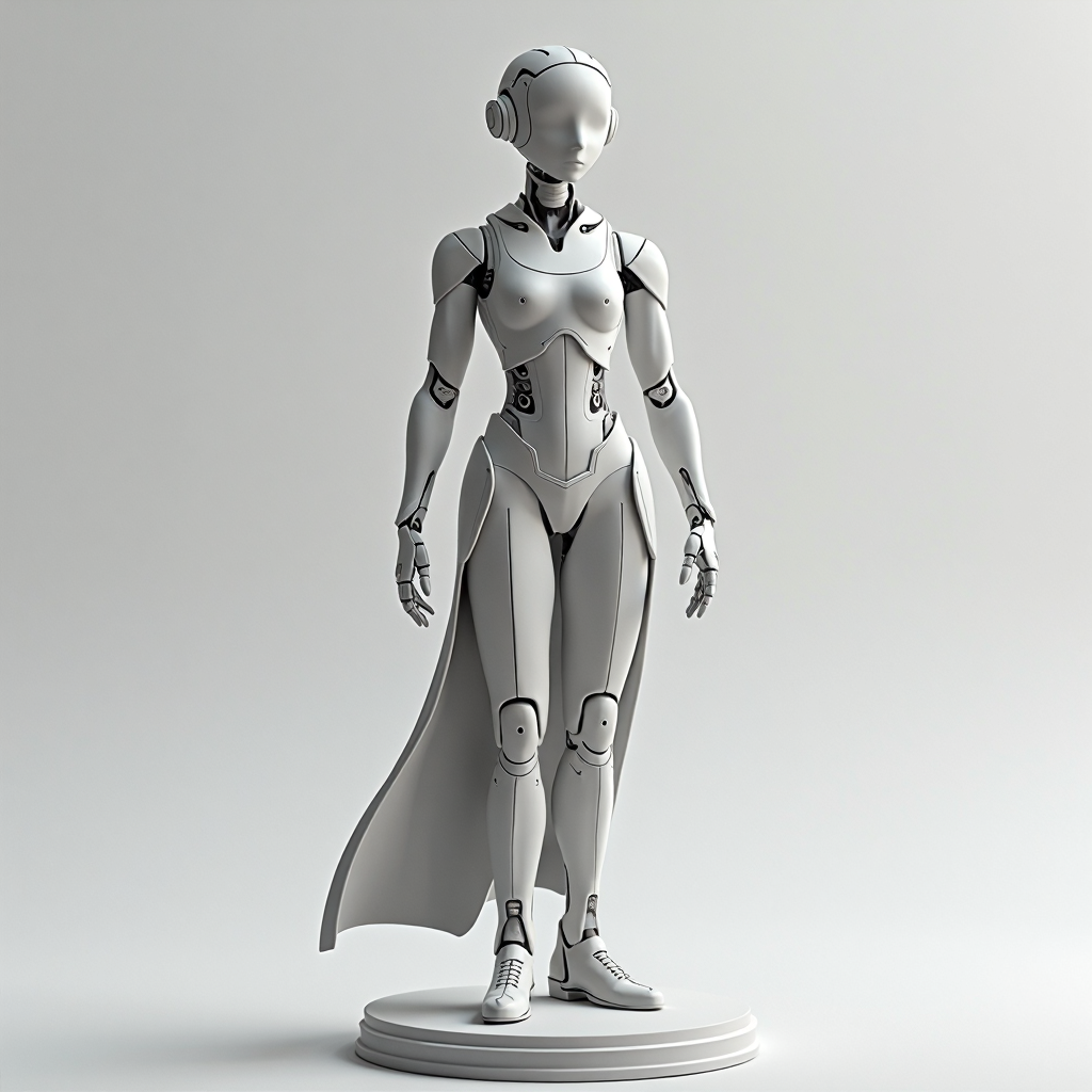 Futuristic AI Maid Figurine free 3D printable STL