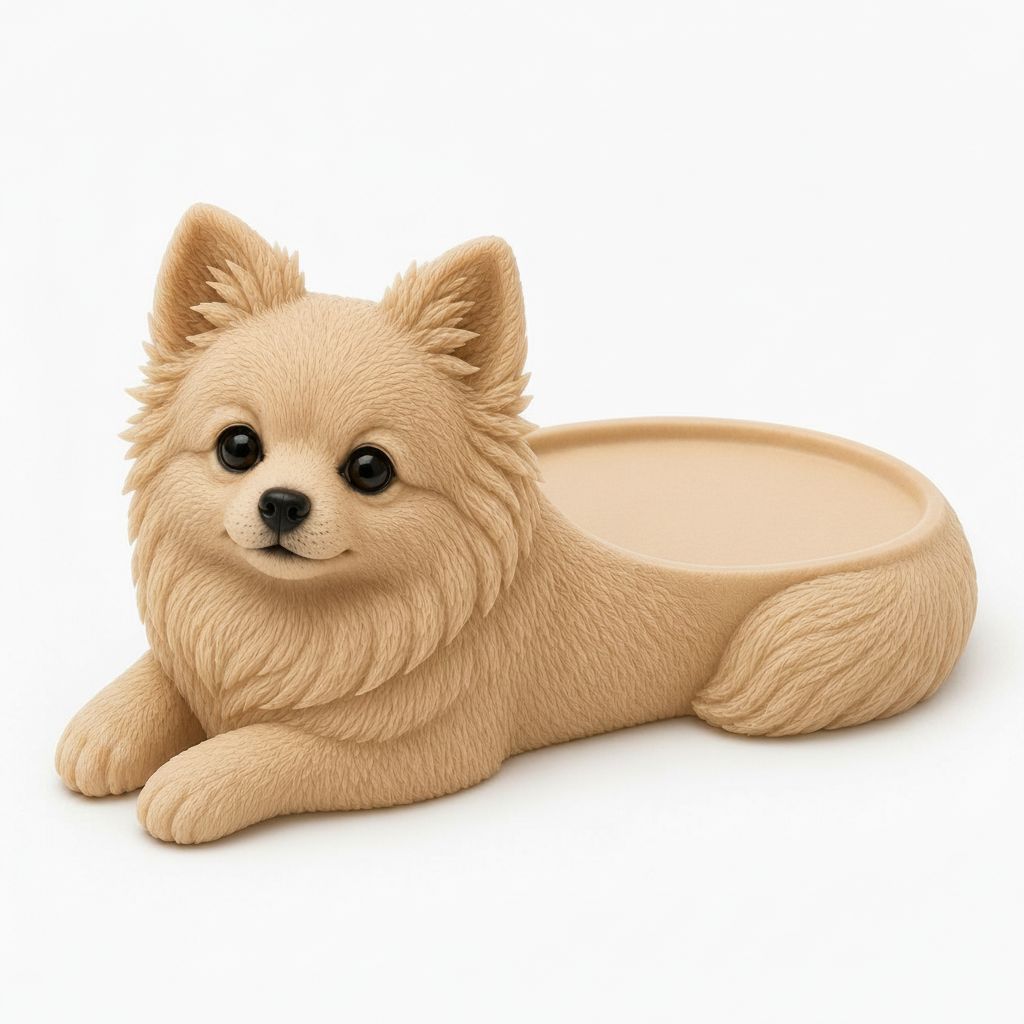 Pomeranian Dog Planter free 3D printable STL