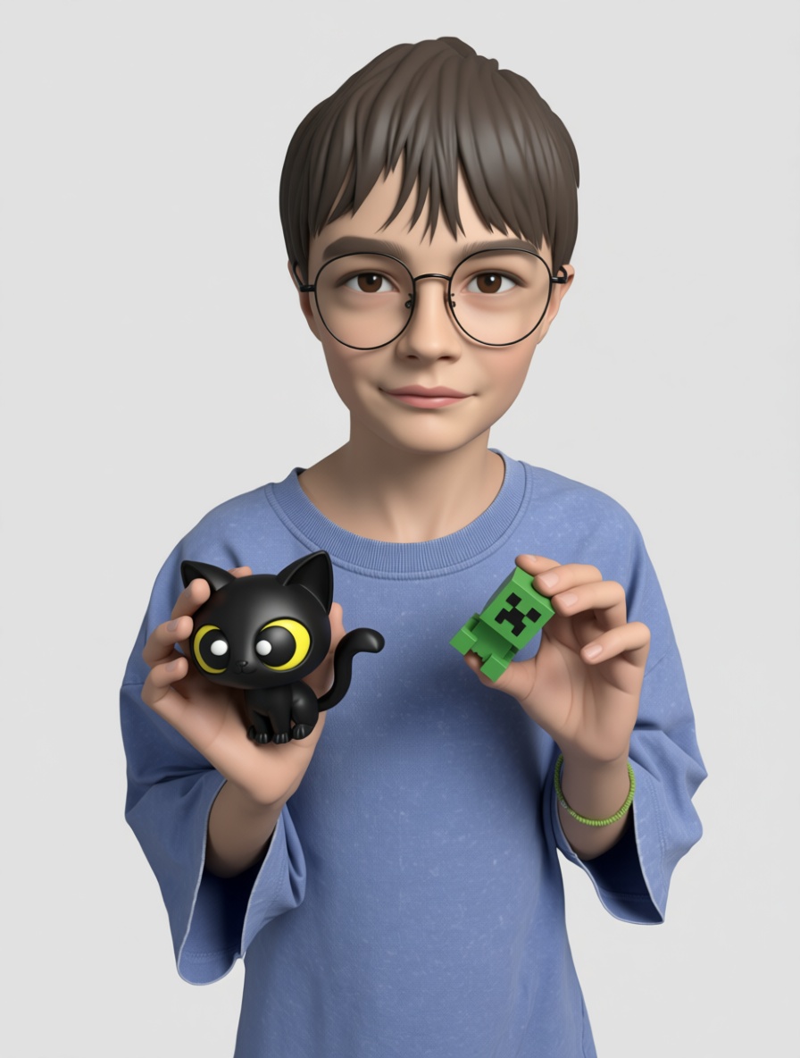 Boy Holding Minecraft Creeper free 3D printable STL