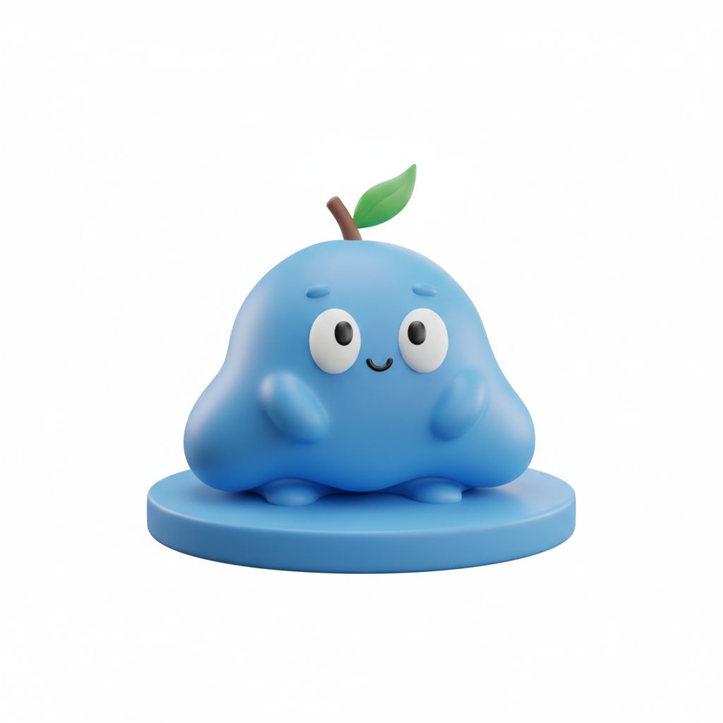 Cute Blue Blob Figure free 3D printable STL