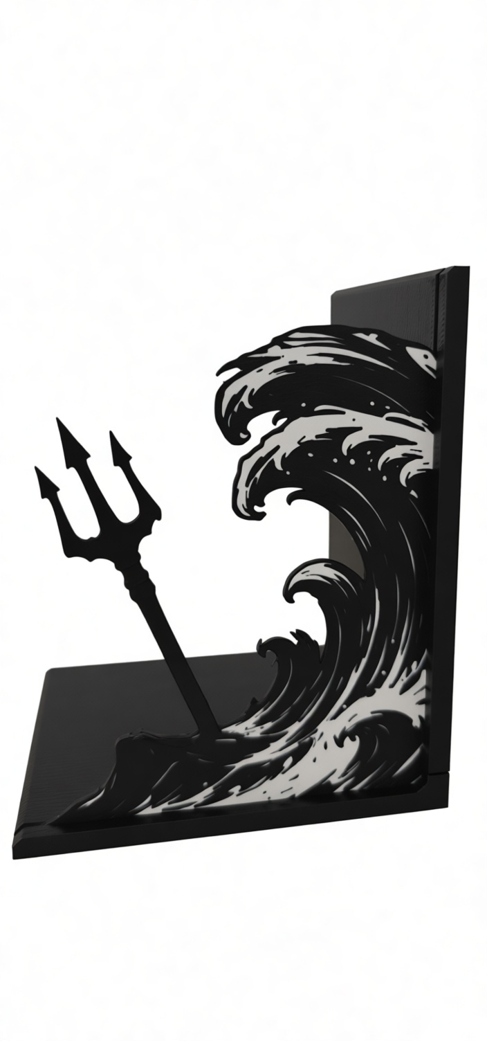 Neptune Trident Bookend free 3D printable STL