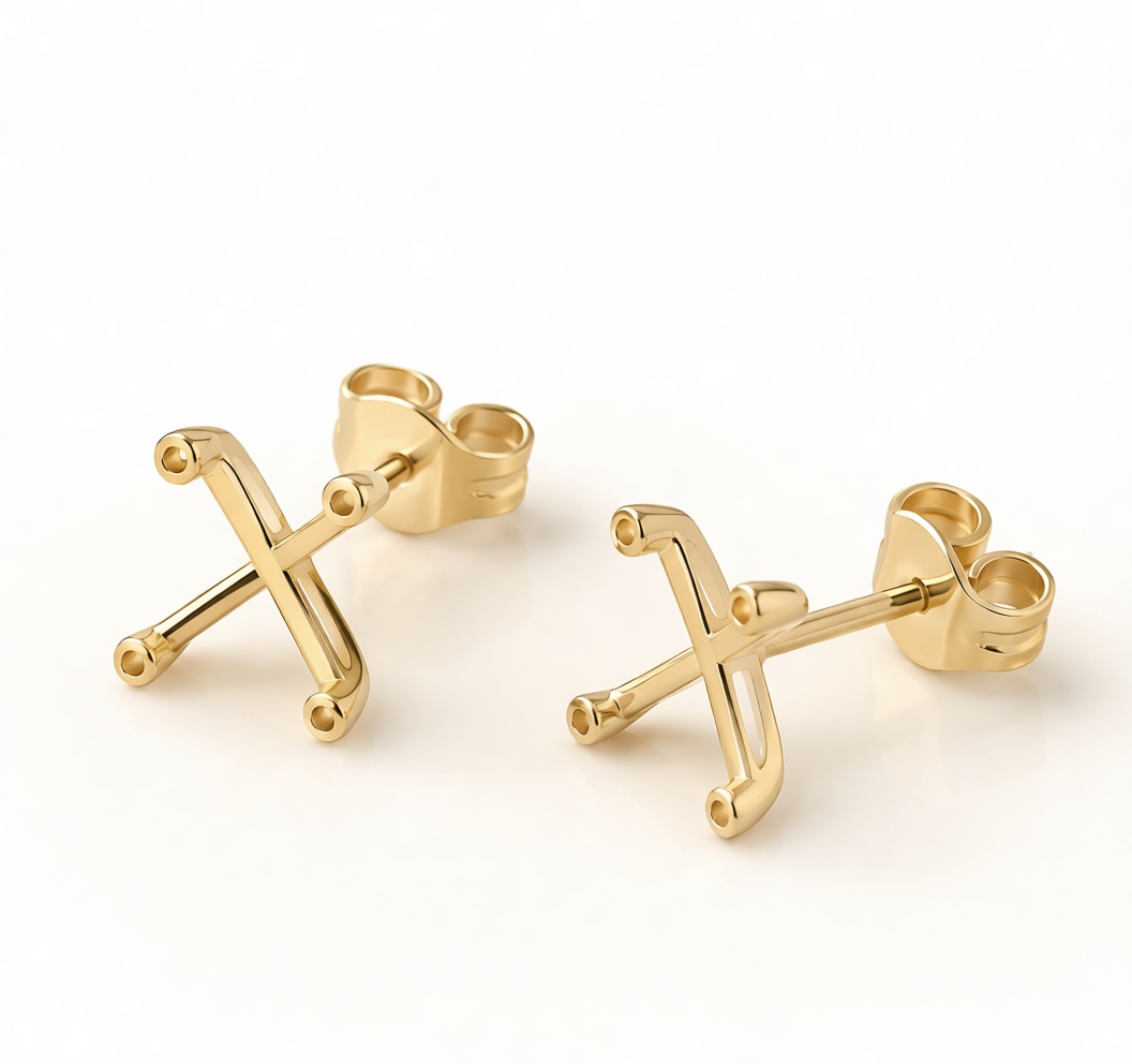 Cross Stud Earrings free 3D printable STL